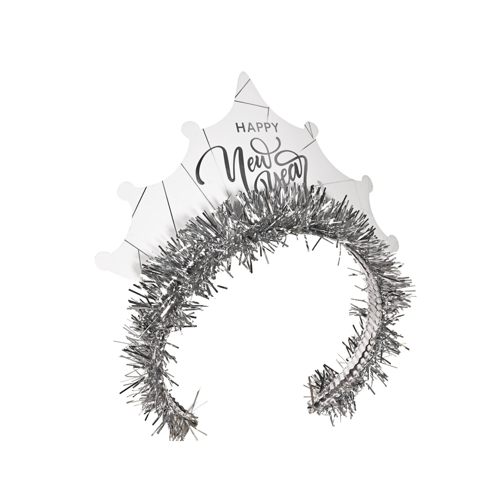 Beistle White New Year Silver Tiaras, 50ct.